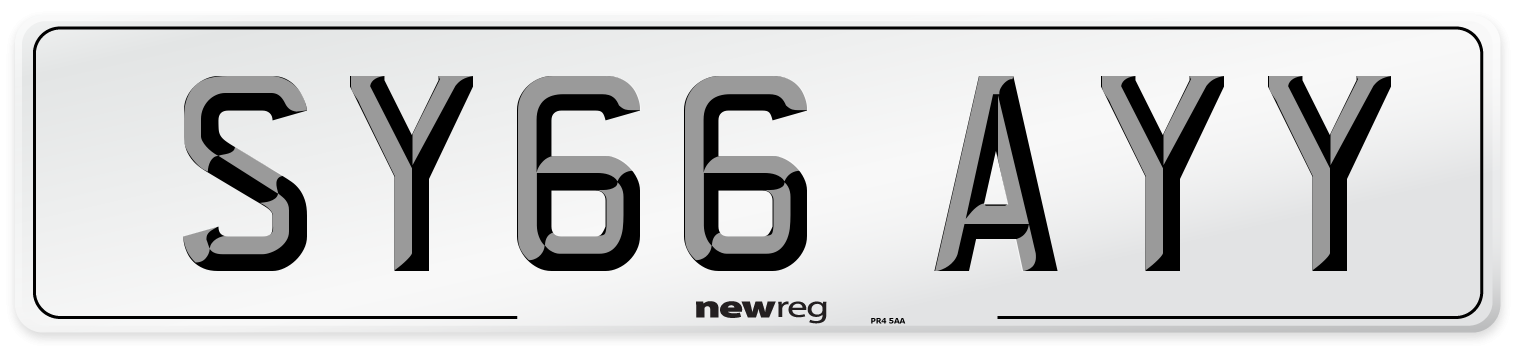 SY66 AYY Number Plate from New Reg
